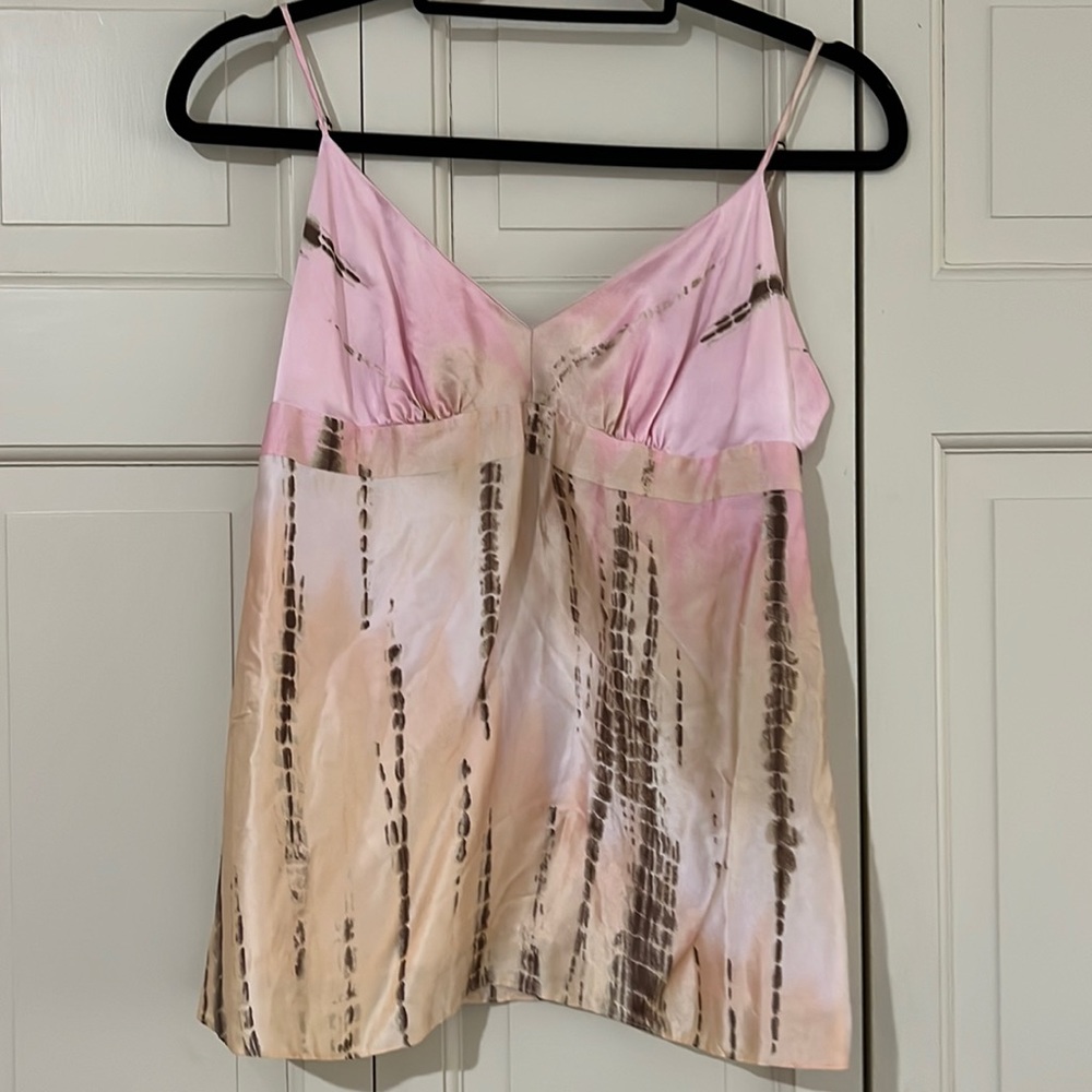 BCBG maxazria pink and peach, tie-dyed tank top